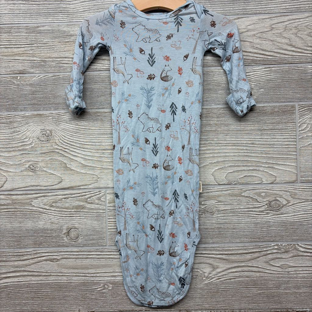 LS Bamboo PJ Gown Fox Deer Leaves NB