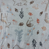 LS Bamboo PJ Gown Fox Deer Leaves NB