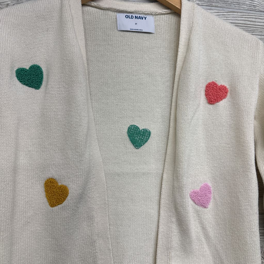 Sweater Cardigan Hearts 5T