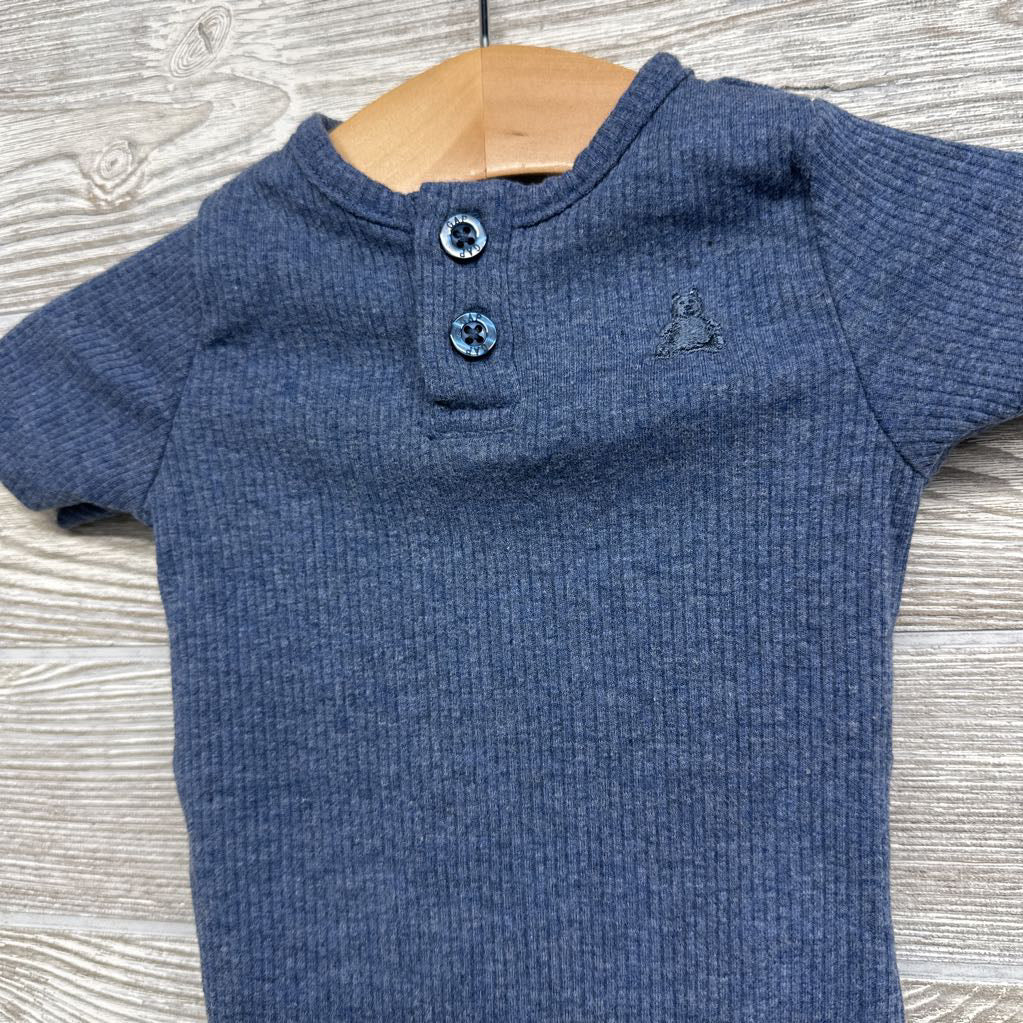Ribbed Henley Bodysuit Bear 6-9M