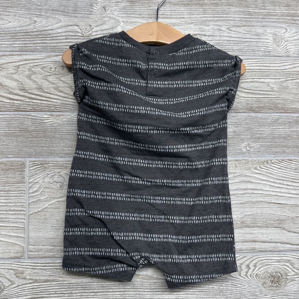 Cuffed Sleeve Shorty Romper I Rule This Jungle 12M
