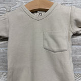 Organic V Neck Bodysuit Chest Pocket 6-9M