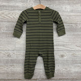 LS Waffle Knit Henley Outfit Stripes 12M