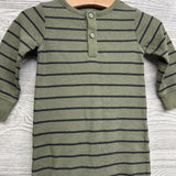 LS Waffle Knit Henley Outfit Stripes 12M