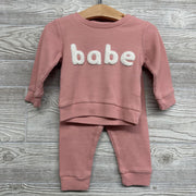 Waffle Knit Crewneck & Joggers Babe 9-12M