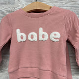Waffle Knit Crewneck & Joggers Babe 9-12M