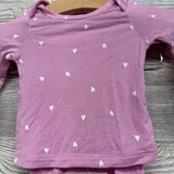LS Bamboo Shirt & Fold Over Pants Hearts NB