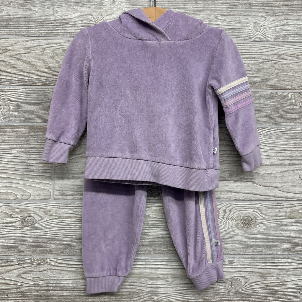 Velour Hoodie & Joggers Side Stripes 18M