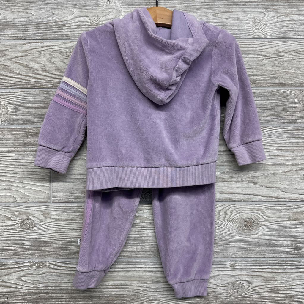 Velour Hoodie & Joggers Side Stripes 18M