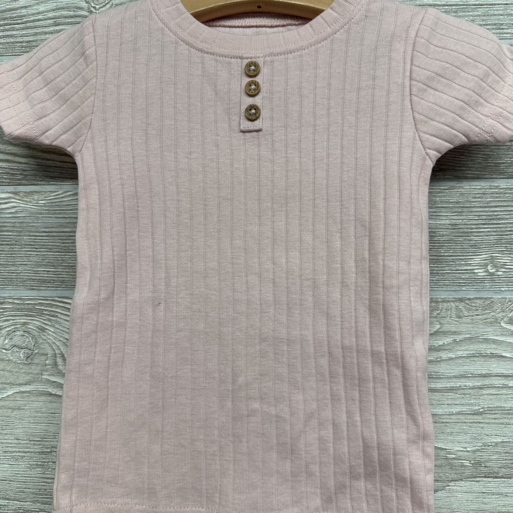 2 Pc Ribbed Henley PJs 18M