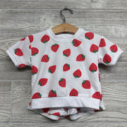 French Terry Shirt & Shorts Strawberries 12-18M