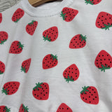 French Terry Shirt & Shorts Strawberries 12-18M