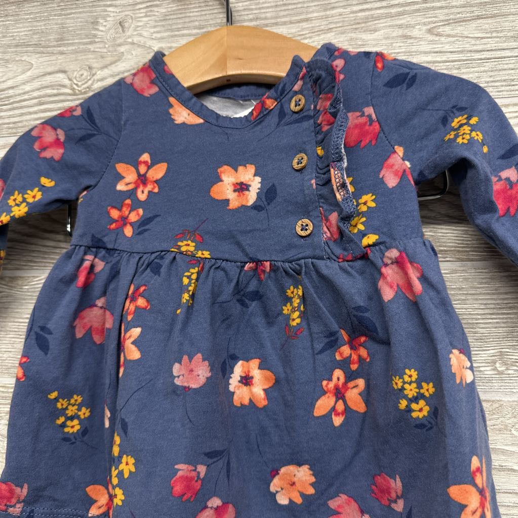LS Dress & Bloomers Flowers Ruffle 3M