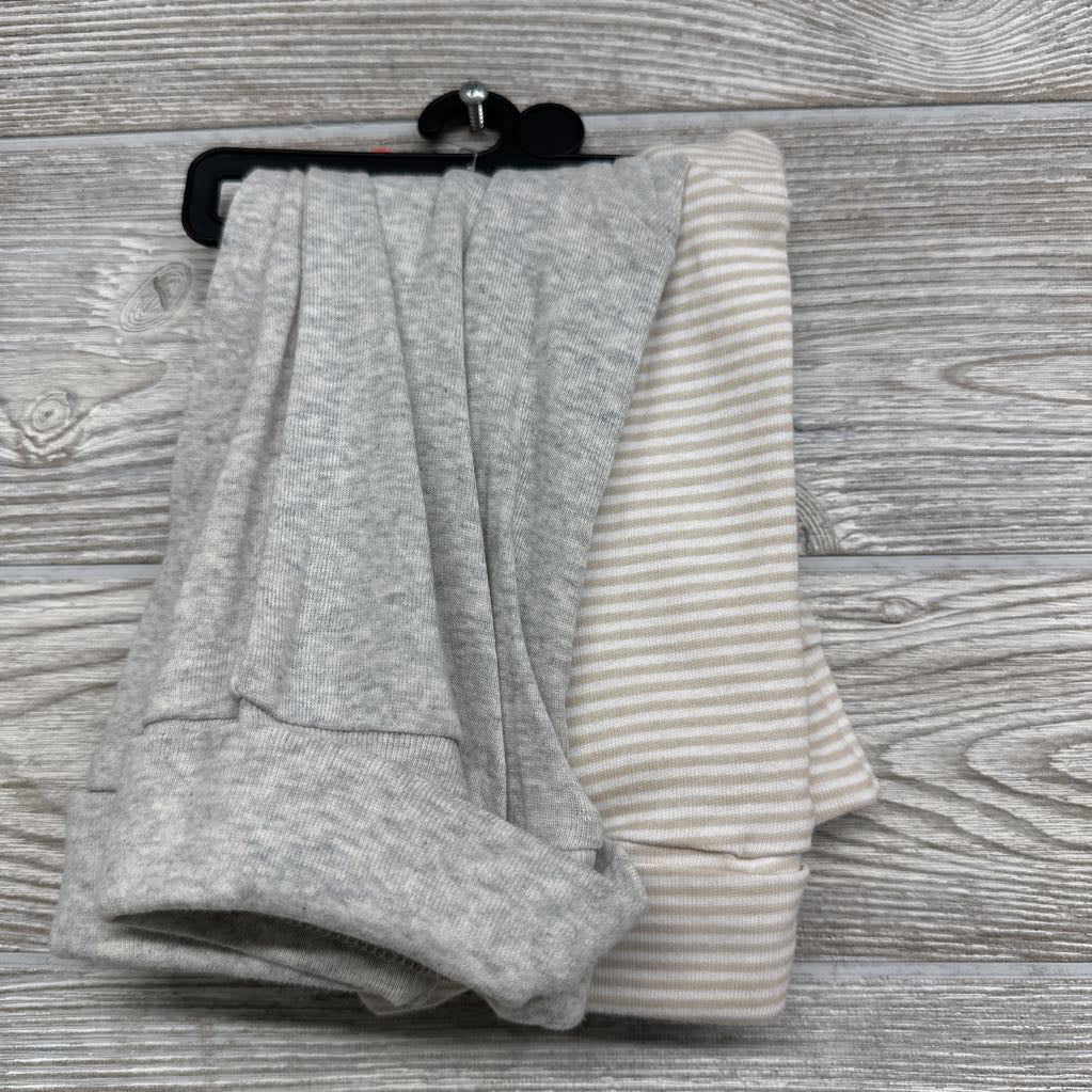 NEW 2 Pk Fold Over Pants Stripes Solid 12M