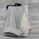 NEW 2 Pk Fold Over Pants Stripes Solid 12M