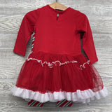 LS Tutu Dress Merry And Bright & Leggings Stripes 18M