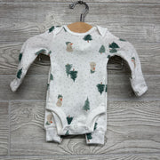 LS Waffle Knit Bodysuit & Pants Dots Snowmen Trees NB