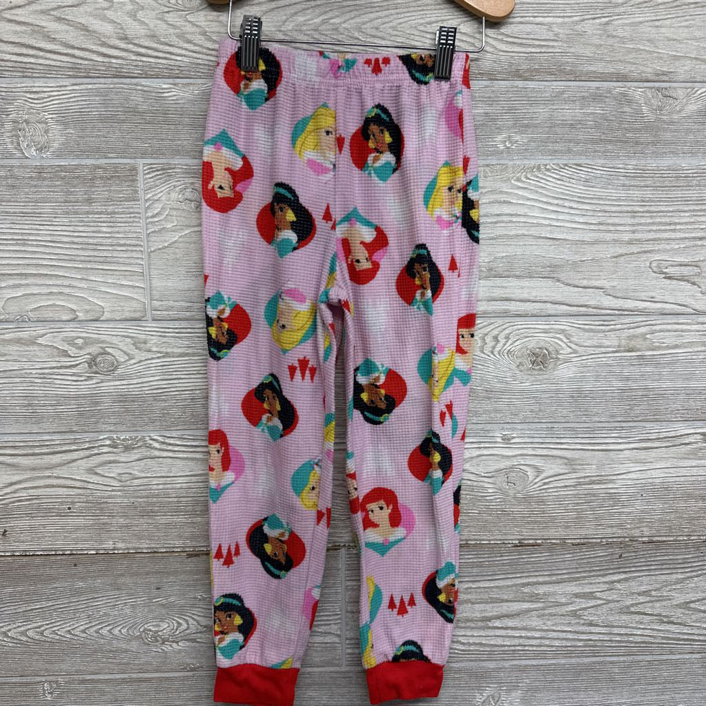 2 Pc LS Waffle Knit PJs Princesses 6-6X