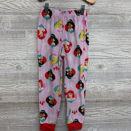 2 Pc LS Waffle Knit PJs Princesses 6-6X