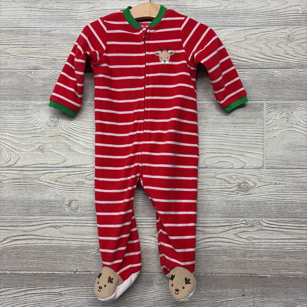 Blanket Sleeper Stripes Reindeer 12M