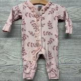 LS Snap Outfit Leaves Ruffle 0-3M
