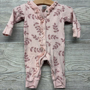 LS Snap Outfit Leaves Ruffle 0-3M