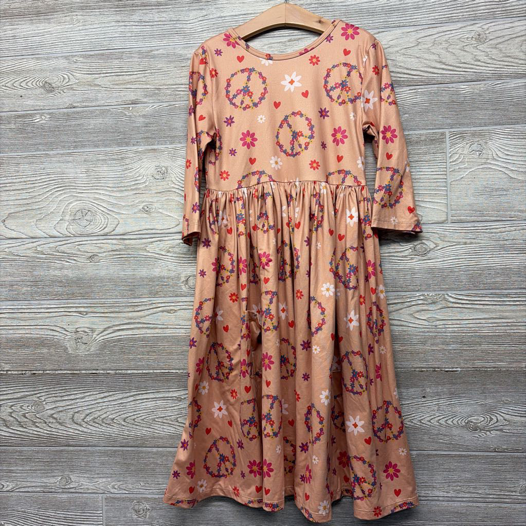 LS Dress Flowers Peace Signs 9-10