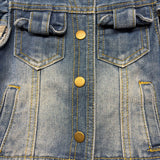 NEW Denim Vest Ruffle Trim 4T