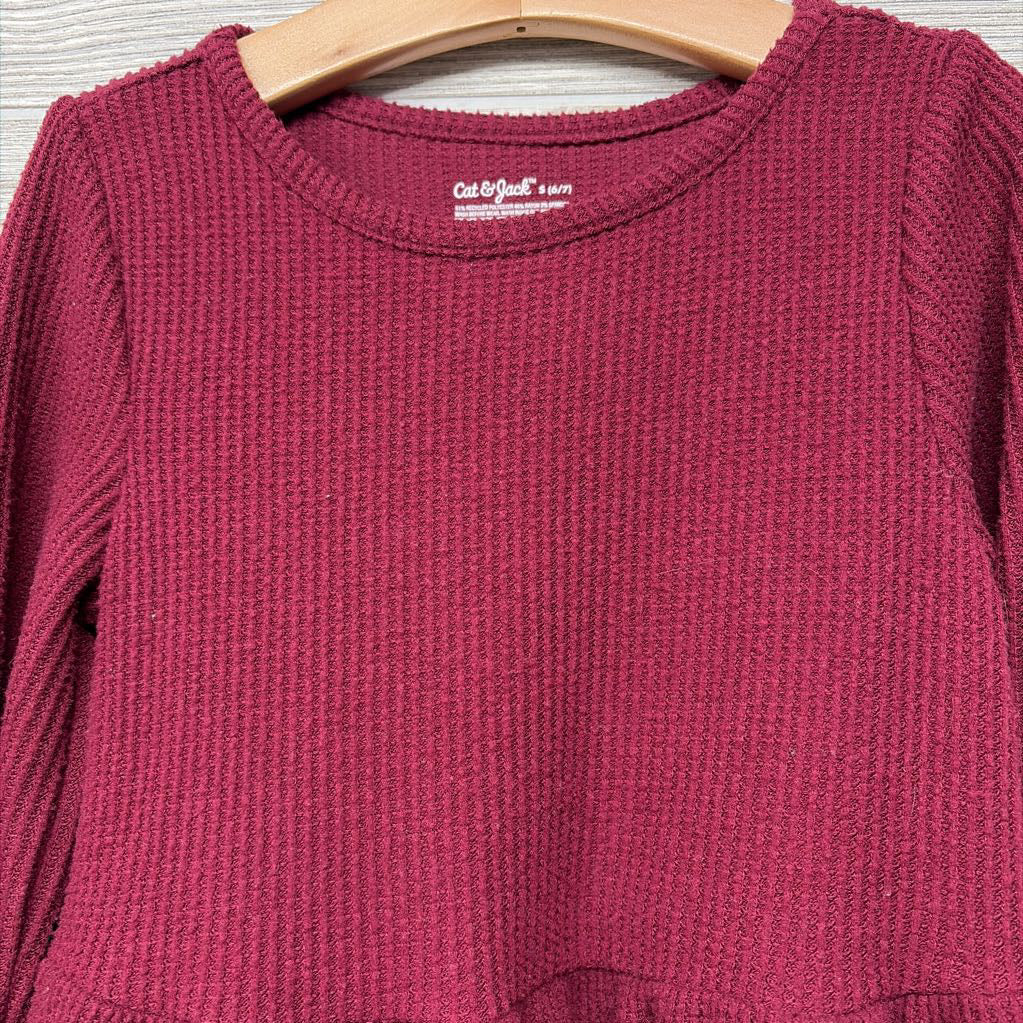 LS Waffle Knit Tiered Dress 6-7