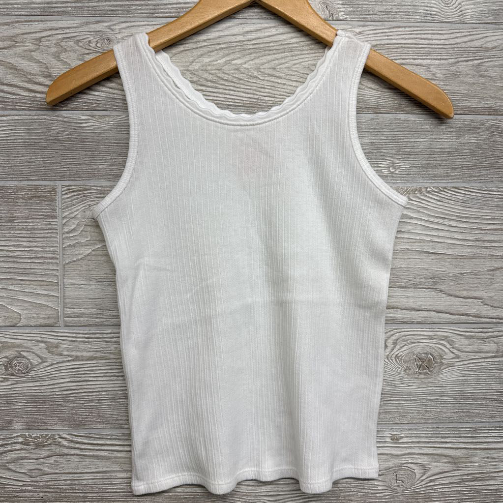 Pointelle Tank Top Scallop Trim 10-12