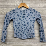 LS Pointelle Shirt Flowers Bow 7-8