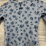 LS Pointelle Shirt Flowers Bow 7-8