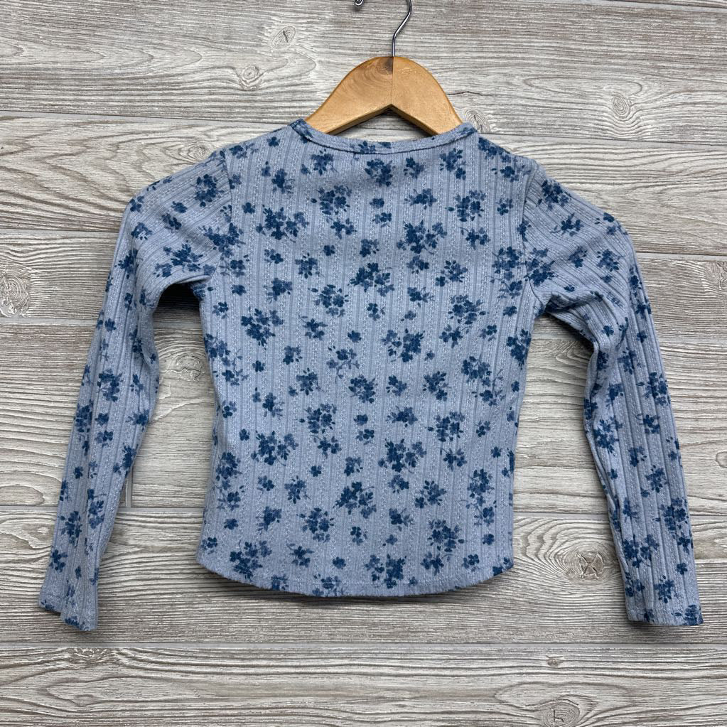 LS Pointelle Shirt Flowers Bow 7-8