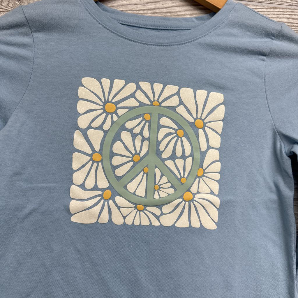 LS Shirt Glitter Peace Flowers 8