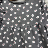 LS French Terry Dress Flowers 2T