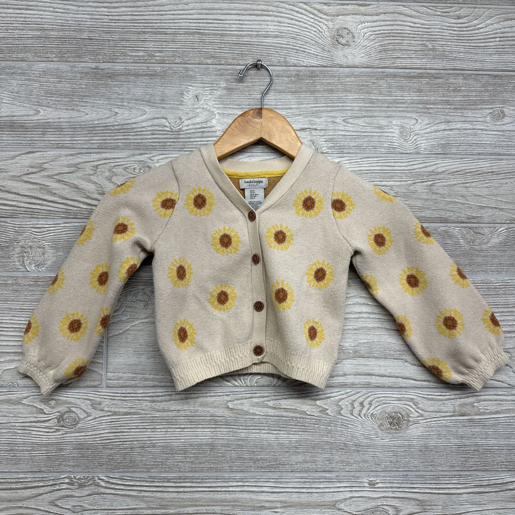 Knit Cardigan Flowers 4T