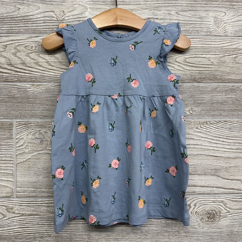 Flutter Sleeve Dress Flowers 9M