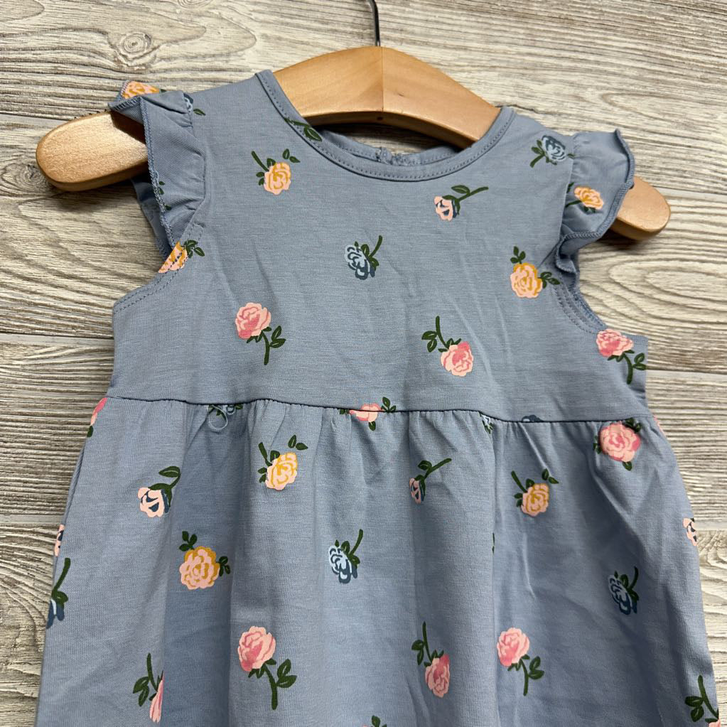 Flutter Sleeve Dress Flowers 9M