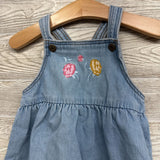 Denim Skirtall Embroidered Flowers 9M