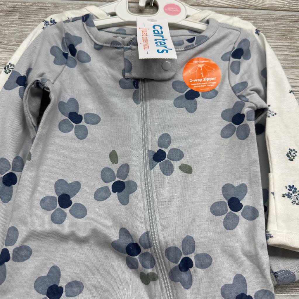 NEW 2 Pk Sleepers Flowers NB