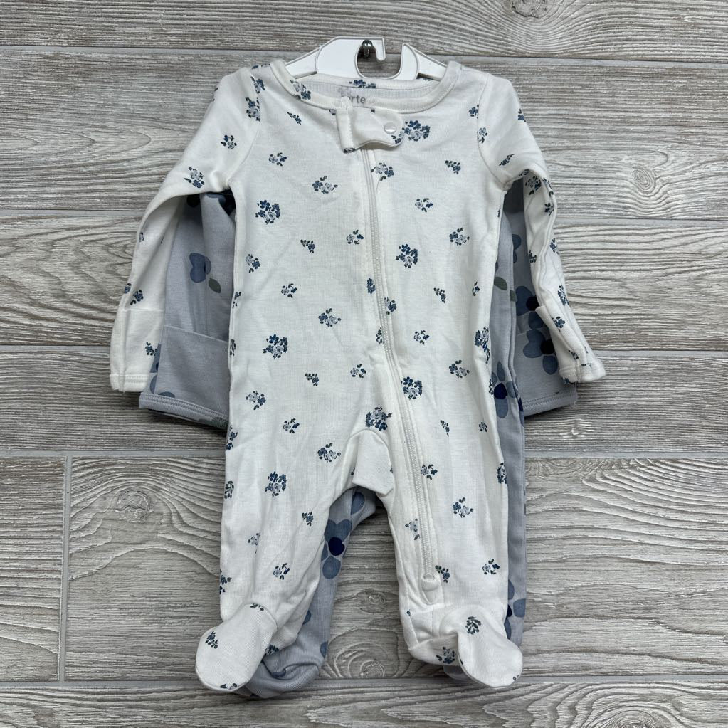 NEW 2 Pk Sleepers Flowers NB
