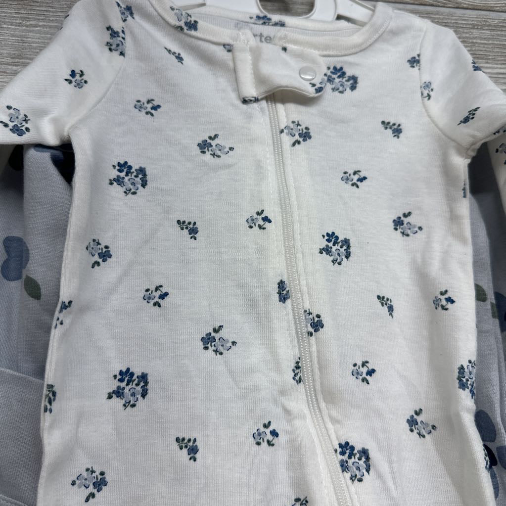 NEW 2 Pk Sleepers Flowers NB