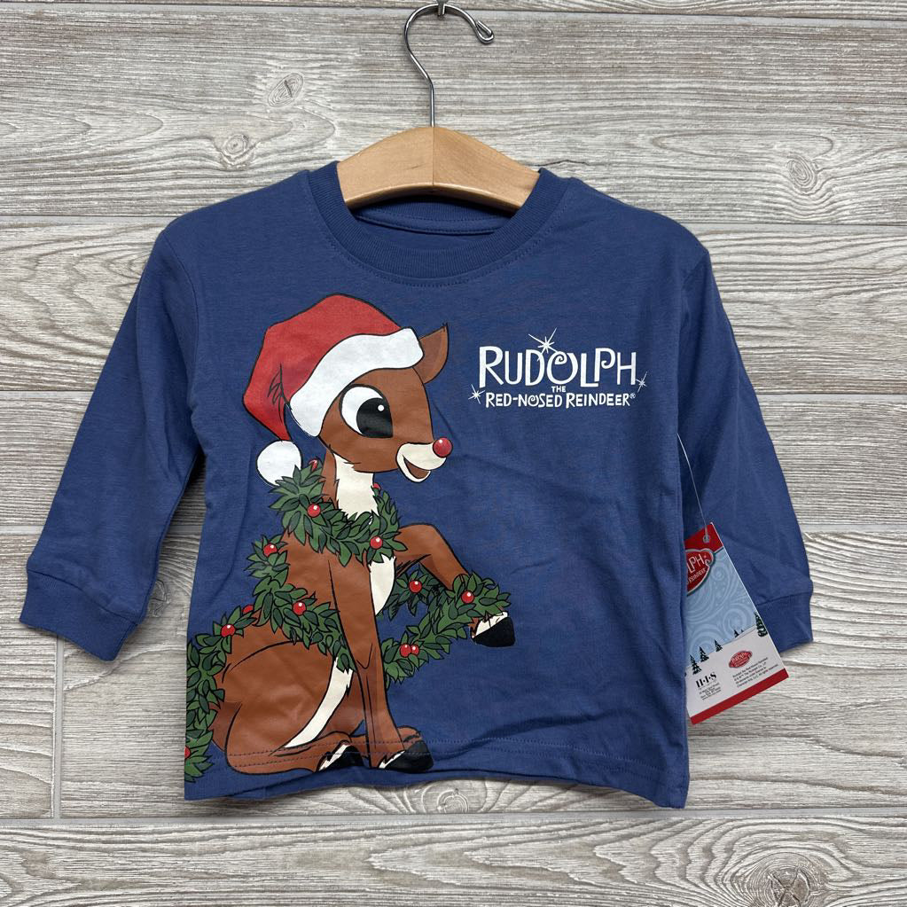 NEW LS Shirt Santa Hat 12M