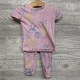2 Pc Ribbed PJs 12M