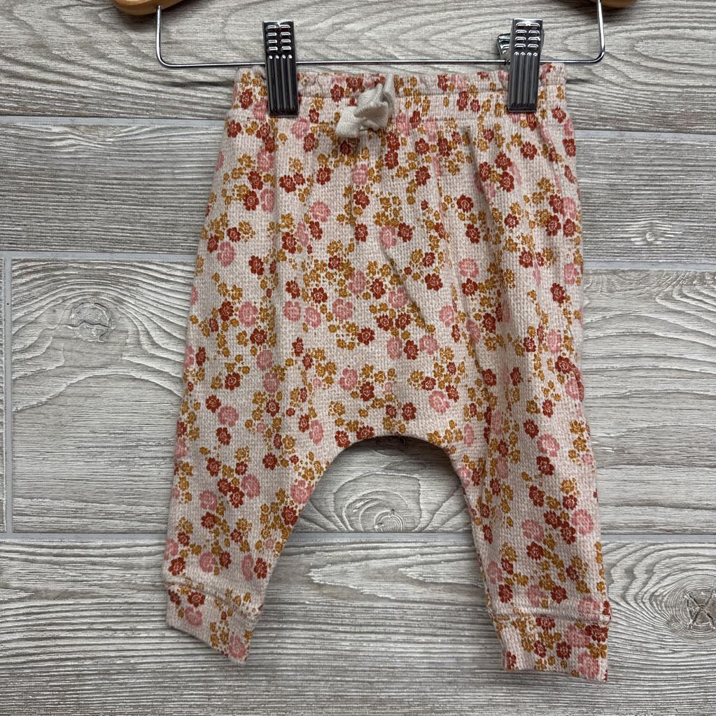 LS Waffle Knit Bodysuit & Harem Pants Flowers