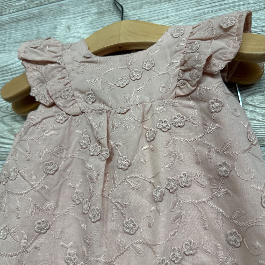 Flutter Sleeve Lace Dress & Bloomers 3-6M