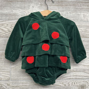 LS Velour Romper W/ Hood 6-12M