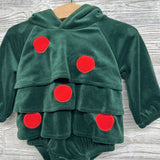 LS Velour Romper W/ Hood 6-12M