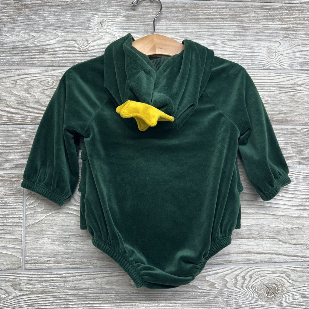 LS Velour Romper W/ Hood 6-12M