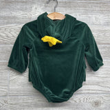 LS Velour Romper W/ Hood 6-12M